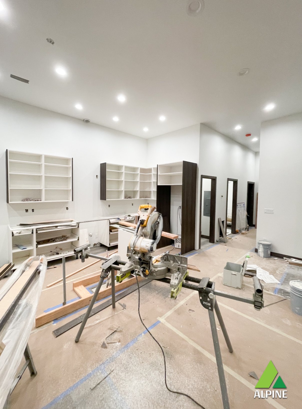 Mold remediation equipment operating inside Oldsmar residential crawlspace